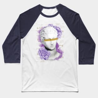 Hermes head statue with a purple pionies flowers Baseball T-Shirt